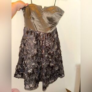 Adrianna Papell Gray and Black Mini Dress